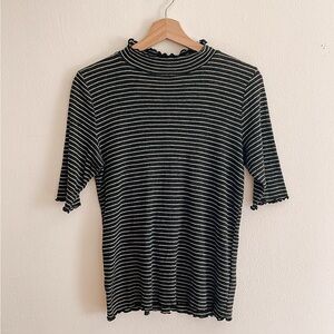 T.la Anthropologie Gabriella Striped Ribbed Tee